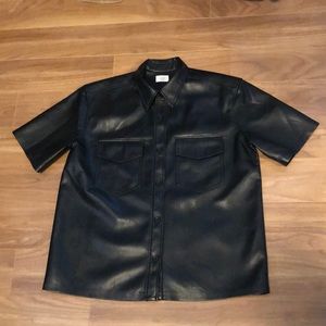 Aritzia Wilfred Caroline Vegan Leather Button-up T-shirt